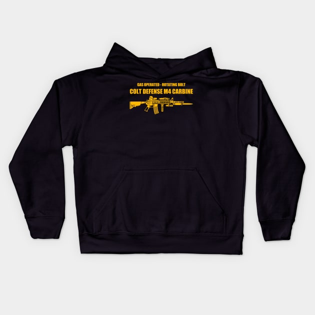 Colt defense m4 carbine Kids Hoodie by Niken12